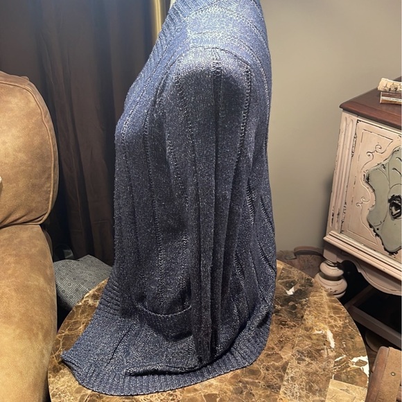 Navy Blue Dressbarn Cardigan - Picture 2 of 6